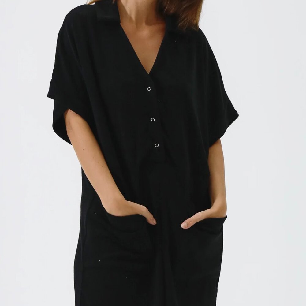 Nothing Fits But Maternity Gigi Terry Romper Black Size L